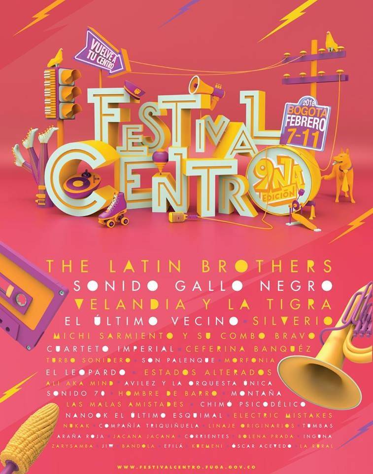 Este es el cartel del Festival Centro 2018 que se ve en redes sociales.
