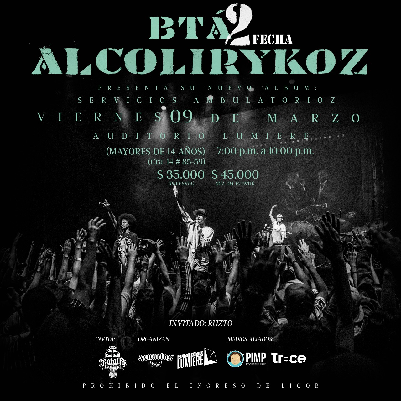 AlcolirykoZ anuncia una segunda fecha en Bogotá.