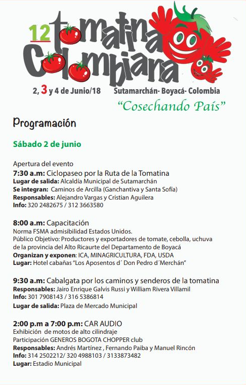 Programación Gran Tomatina Colombiana