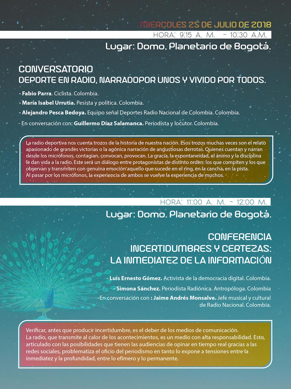 Agenda, programación y talleres de la 12ª Bienal Internacional de Radio de Bogotá