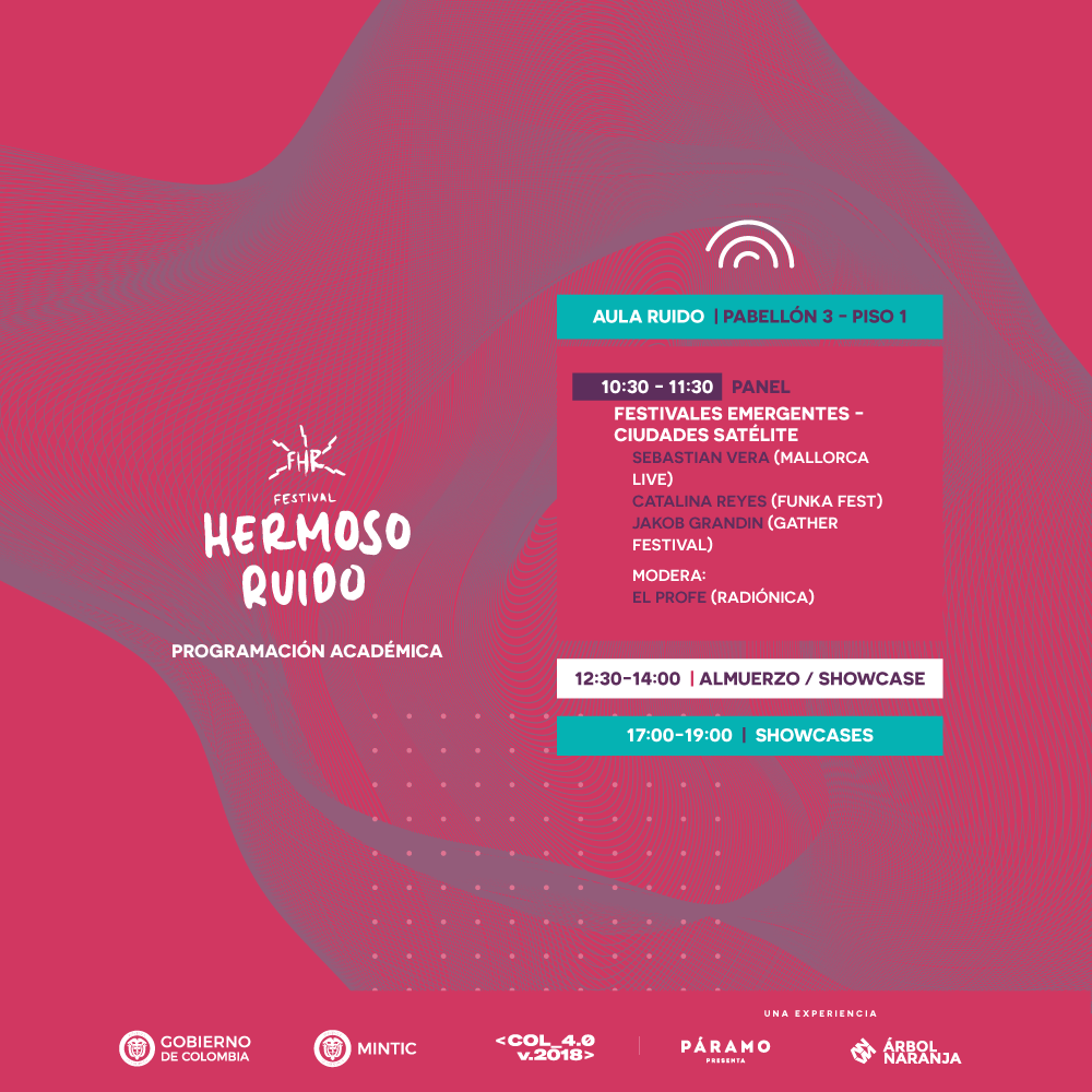 Hermoso Ruido en Colombia 4.0, programación por días.