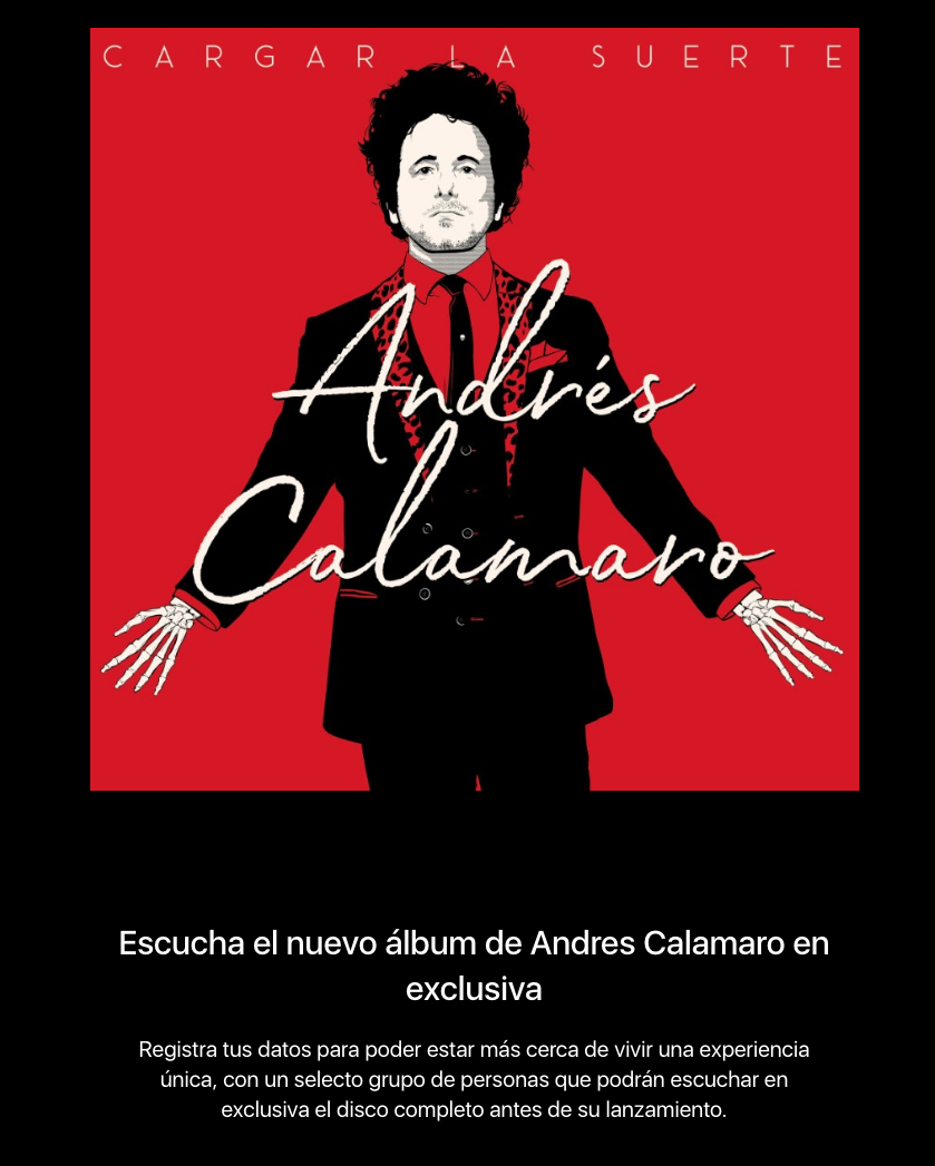 Andrés Calamaro estrena 'Cargar la suerte'.