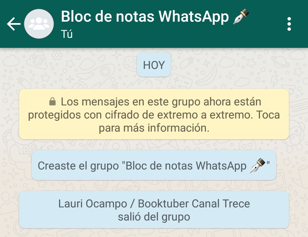 Trucos WhatsApp Bloc de Notas