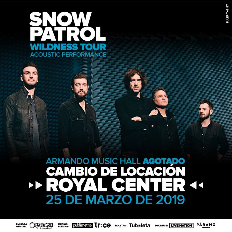 Snow Patrol llega en marzo de 2019 a Colombia.
