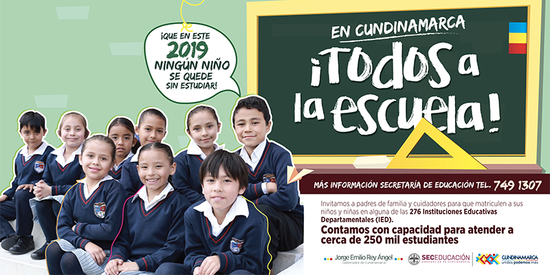 Cundinamarca tiene disponibles cupos de estudio para niños y jóvenes.