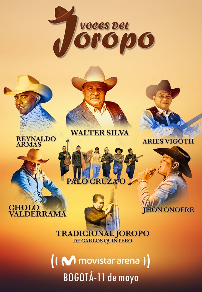 Voces del Joropo en el Movistar Arena este sábado 11 de mayo en Bogotá.