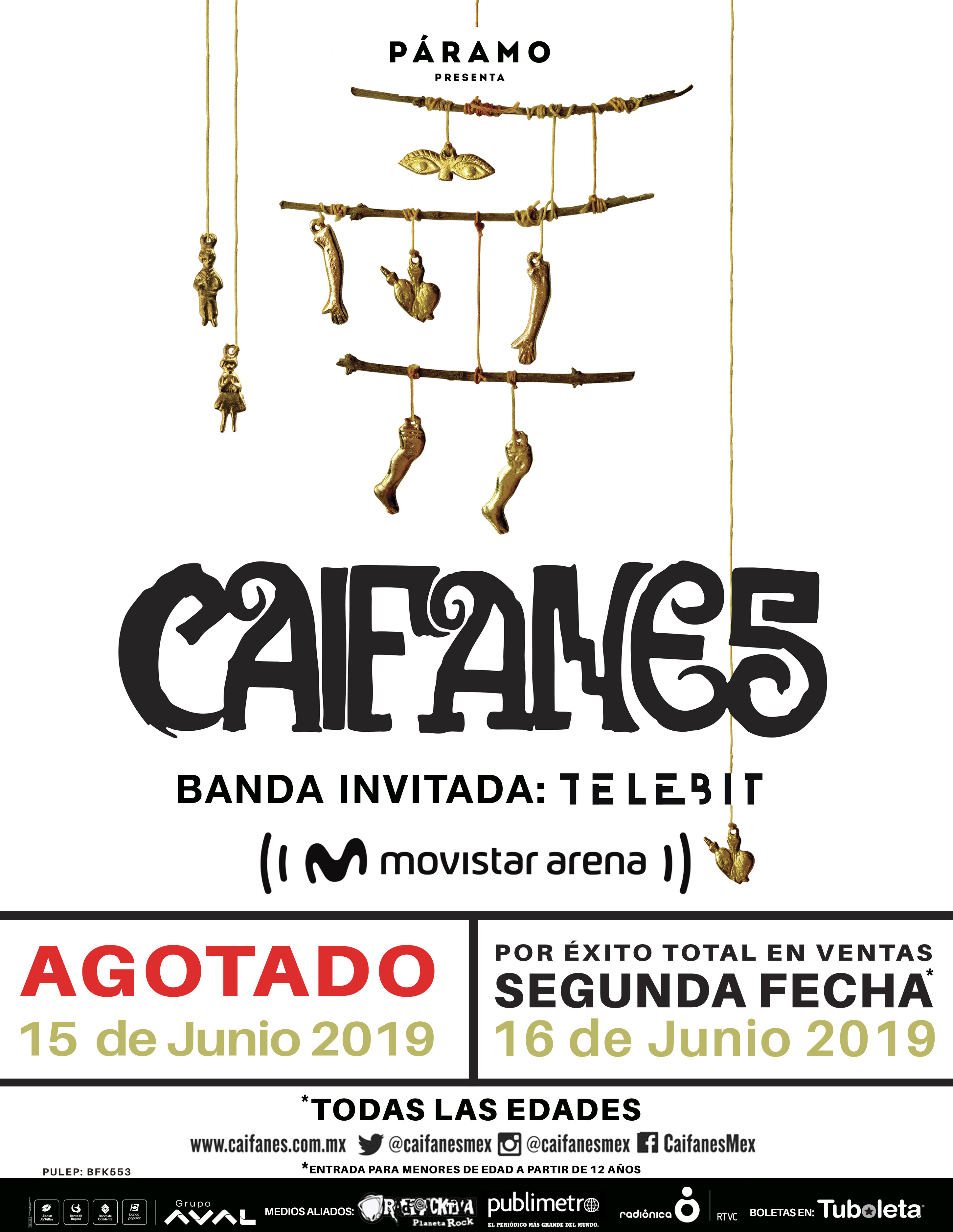 Telebit estará junto a Caifanes en el Movistar Arena de Bogotá.