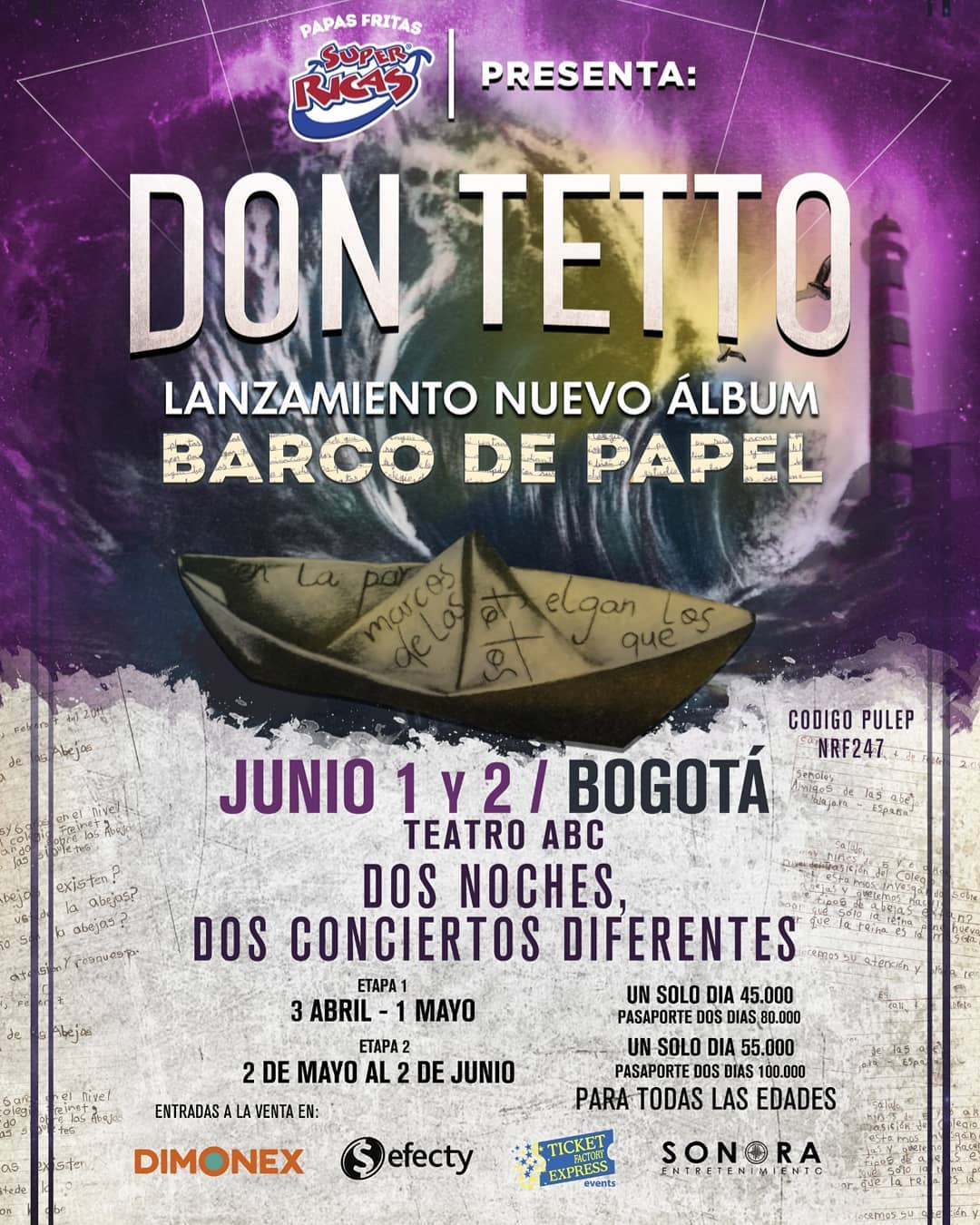 Don Tetto presentará su 'Barco de papel' en Bogotá.