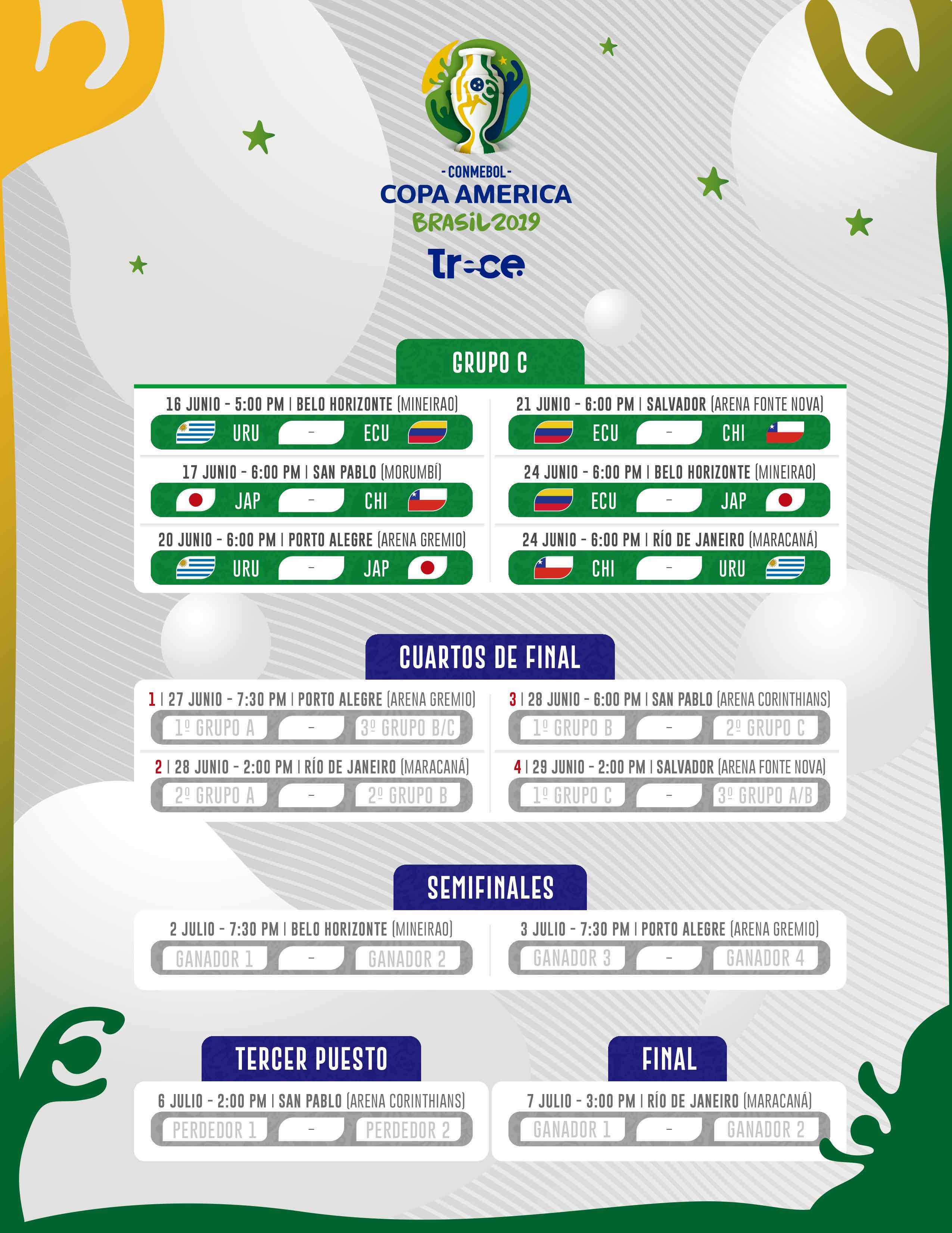 Calendario Copa América 2019 PDF descargar