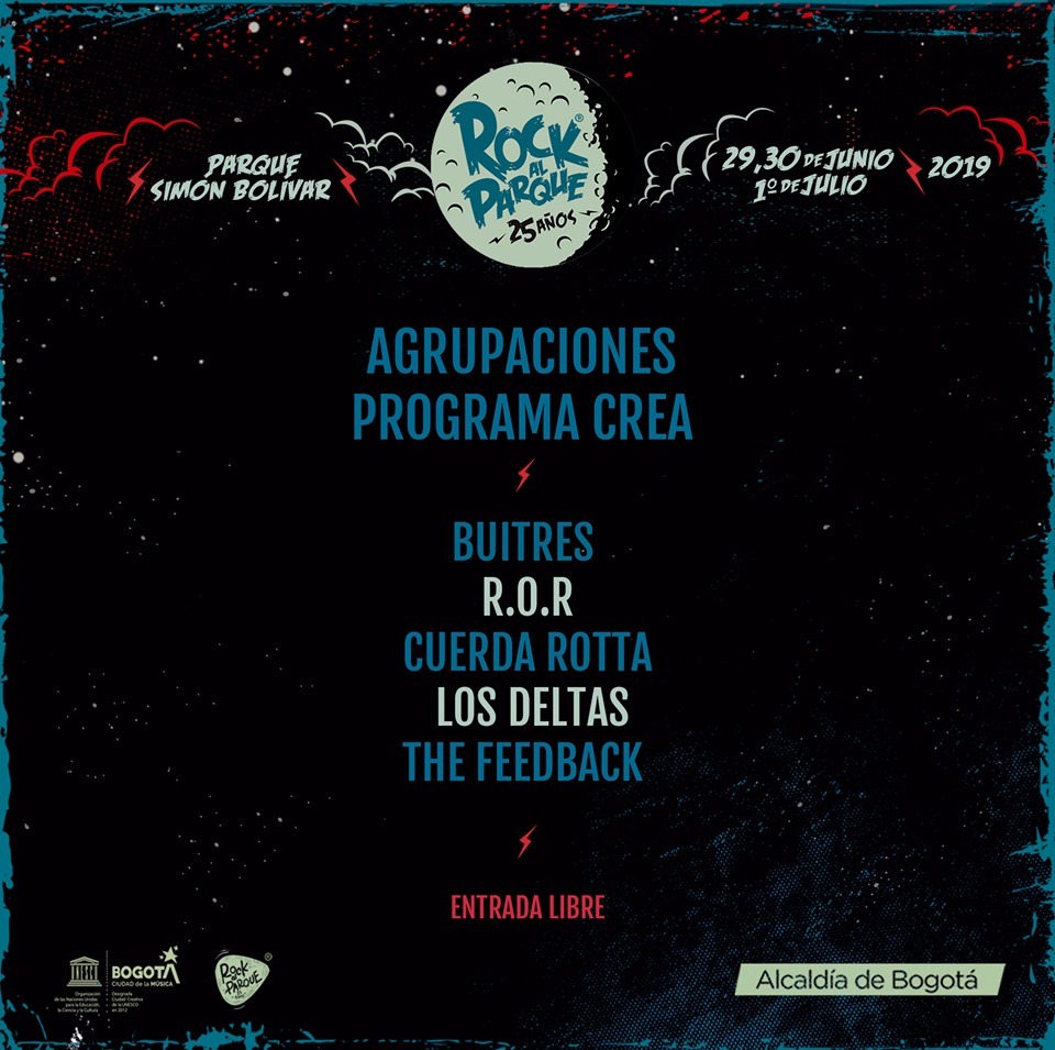 Bandas confirmadas Rock Al Parque 2019