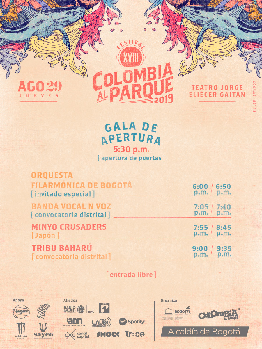 Colombia al Parque 2019: conoce la programación y los horarios