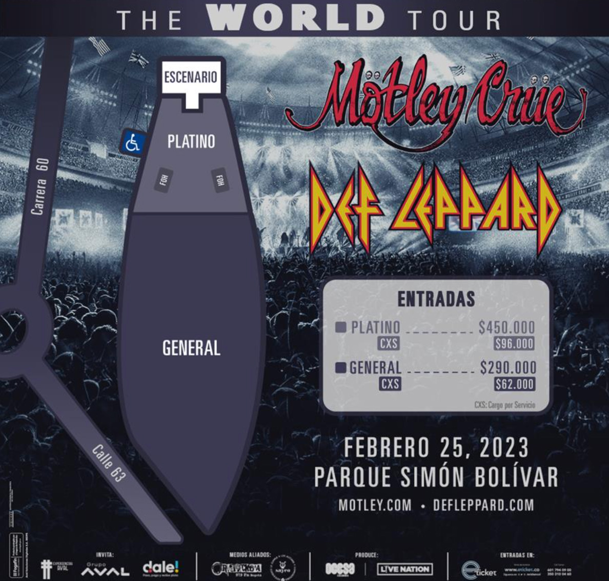 Def Leppard y Mötley Crüe: Boletería y horarios