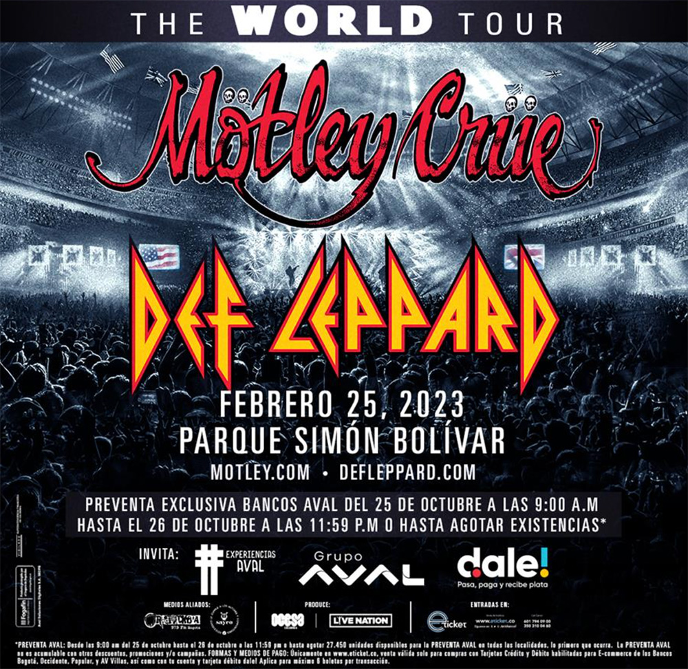 Def Leppard y Mötley Crüe: Boletería y horarios