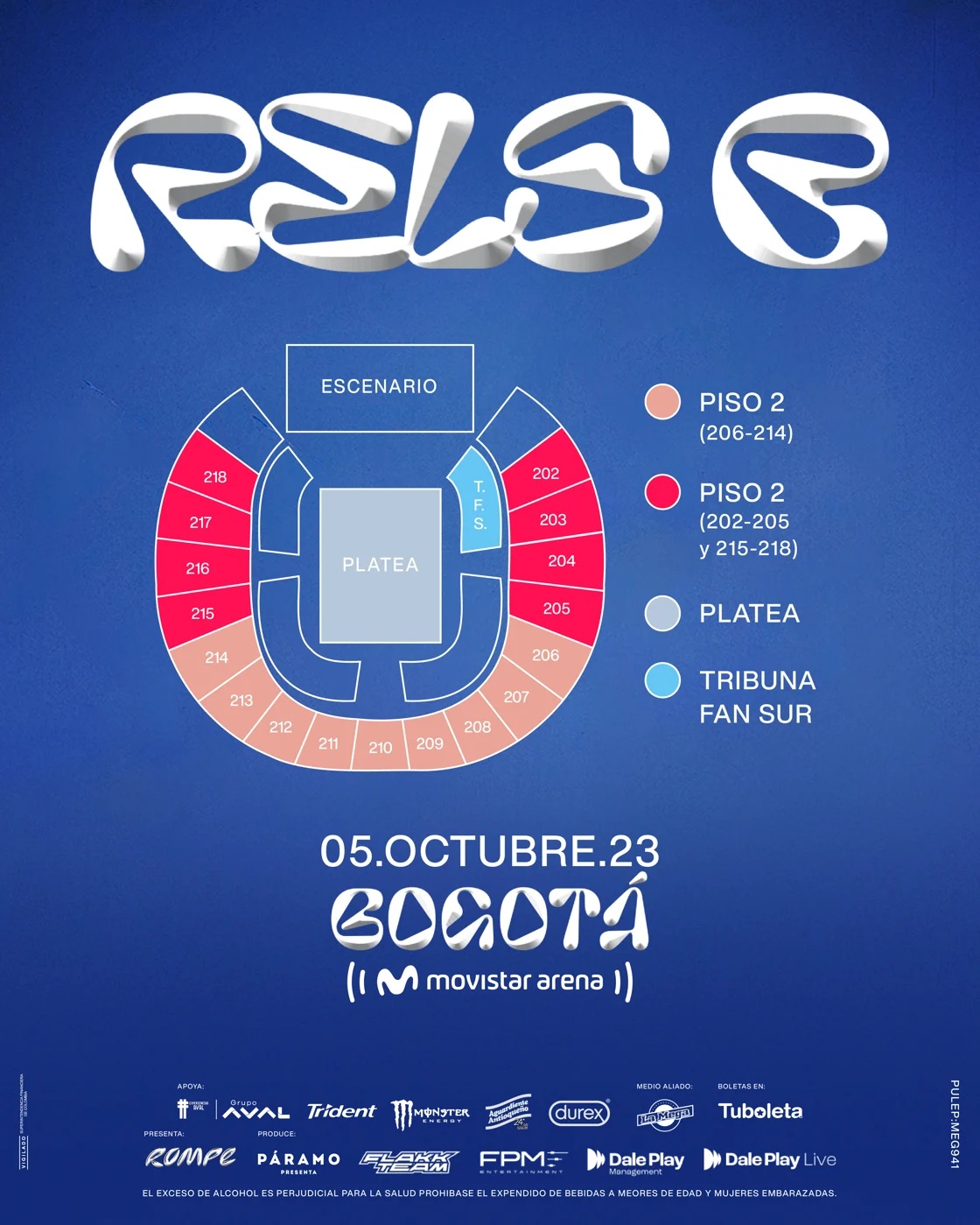 Rels B regresa a Colombia en Rompe Bogotá: boletería