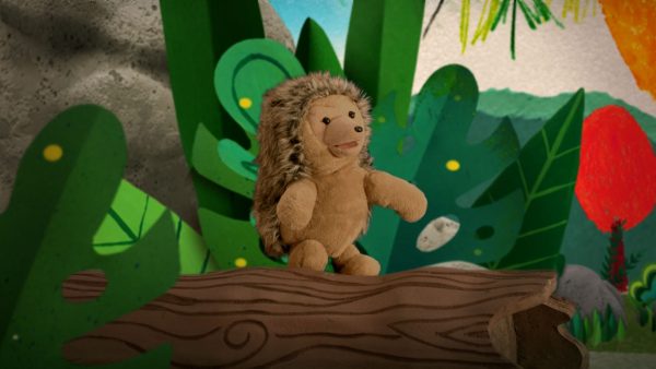 Un puercoespín en medio del bosque