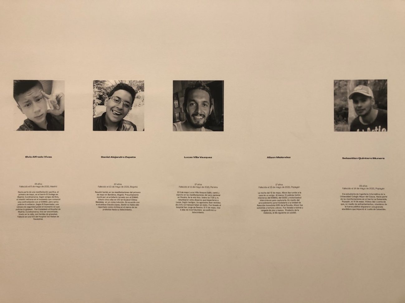 'Vidas robadas’, una acción de memoria por las personas asesinadas durante el estallido social colombiano