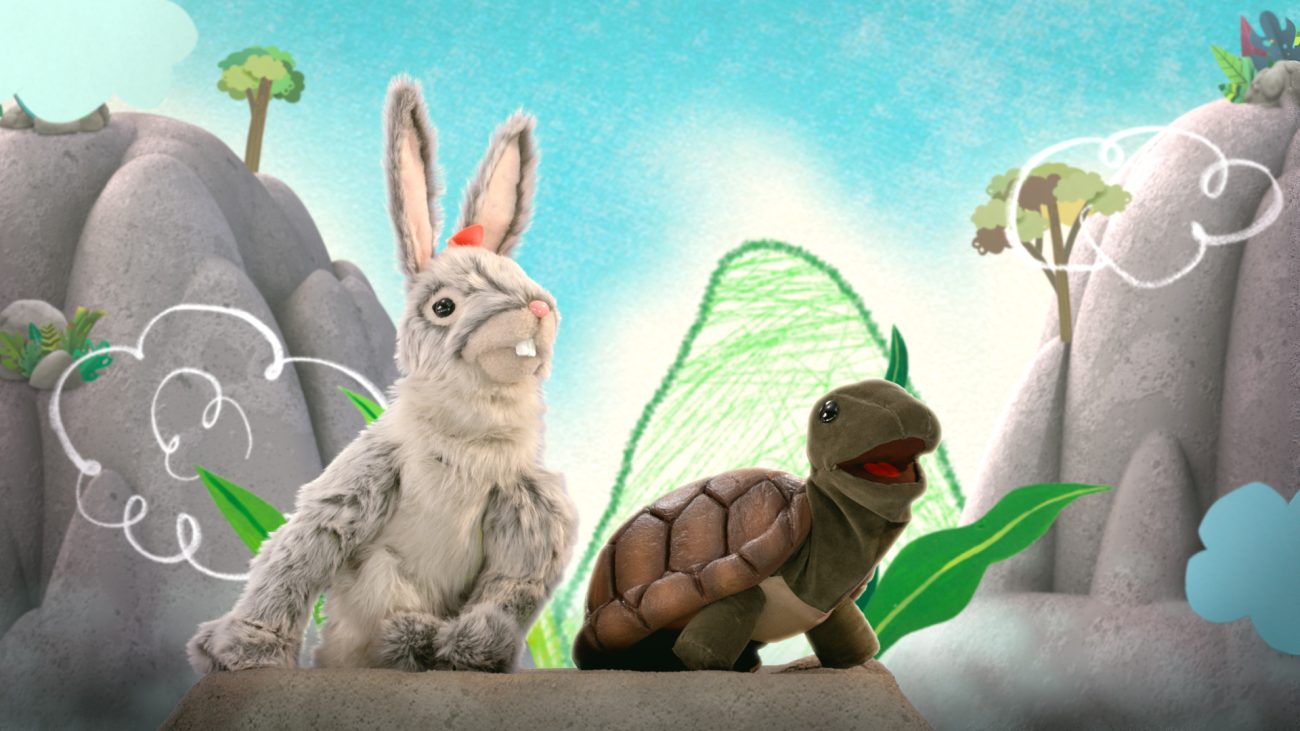 La liebre y la tortuga en Un Bosque Encantado