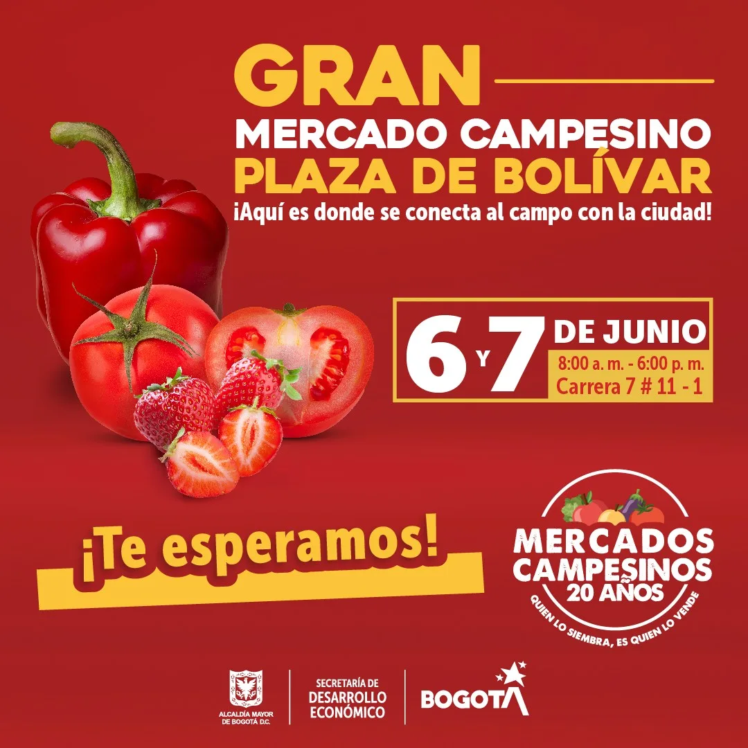 Gran mercado campesino en la Plaza de Bolívar