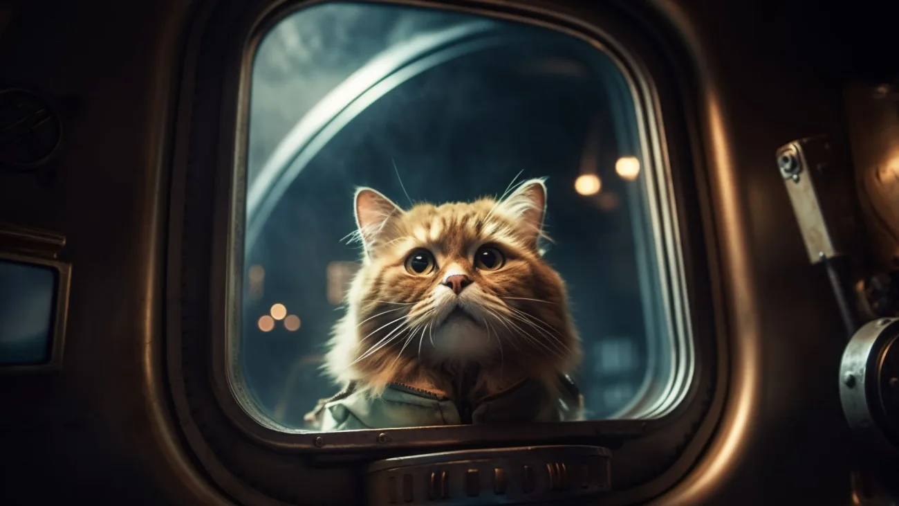 Gato en la cabina del avión