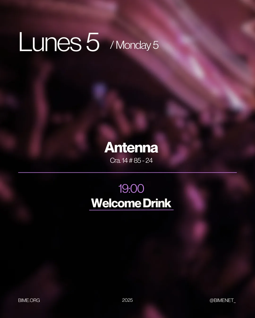 Horarios showcases BIME