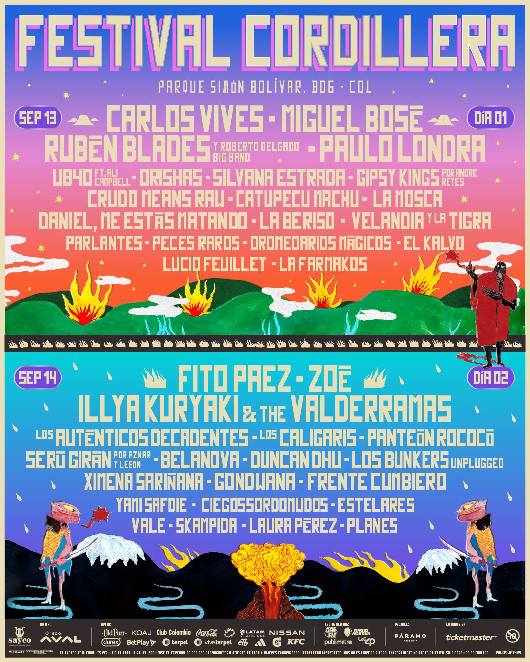 Cartel por días Festival Cordillera 2025