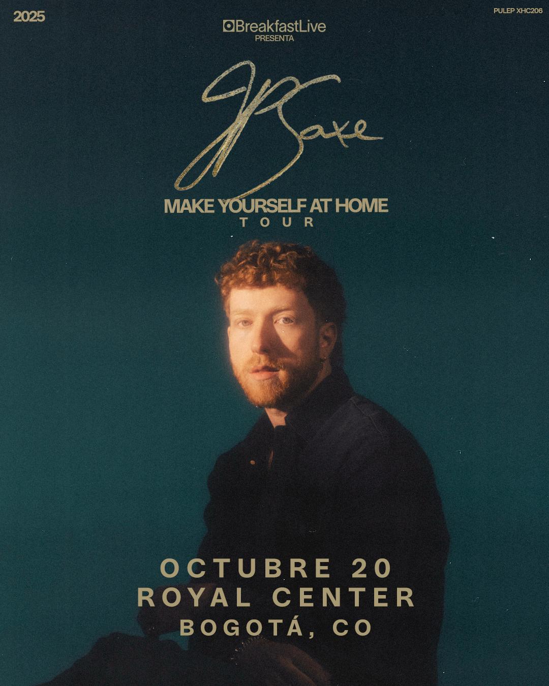 JP Saxe llega a Bogotá con su gira “Make Yourself At Home Tour”