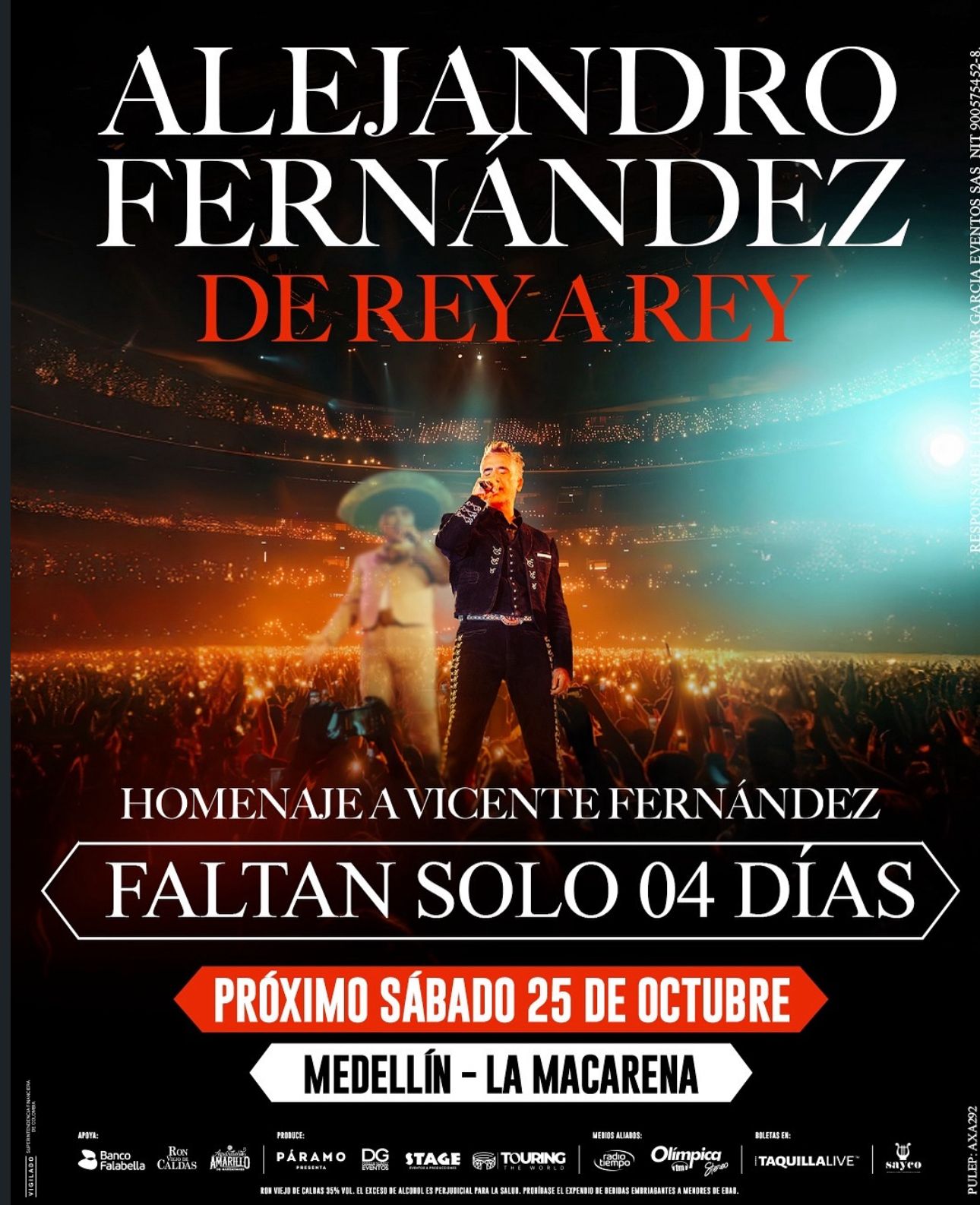 Alejandro Fernández trae su gira “De Rey a Rey” a Colombia