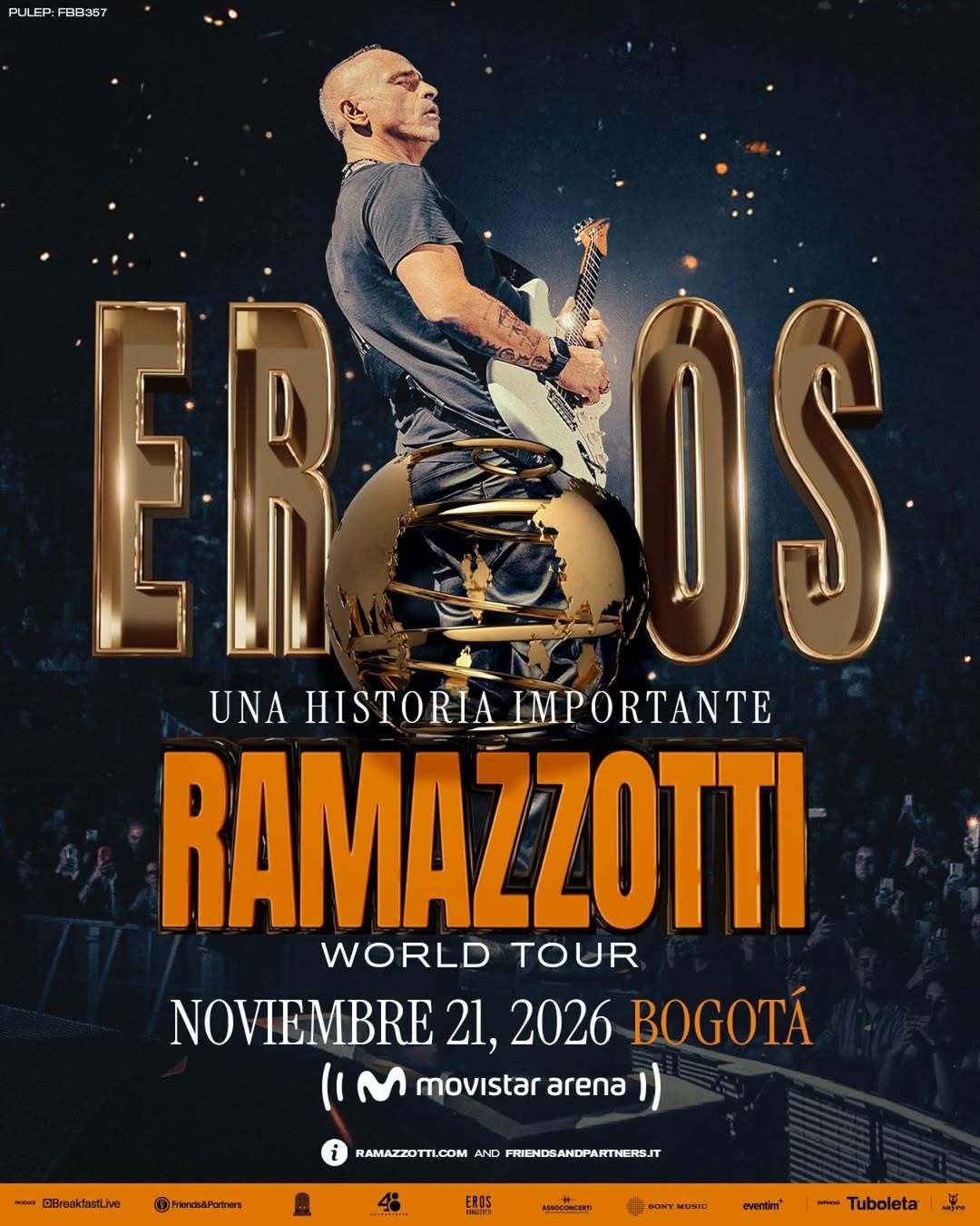 Eros Ramazzotti anuncia su nuevo álbum 'Una Historia Importante' y gira mundial