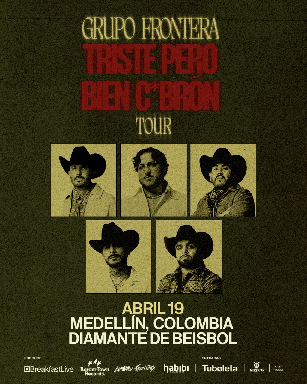 Grupo Frontera anuncia conciertos en Medellín y Cali en 2026