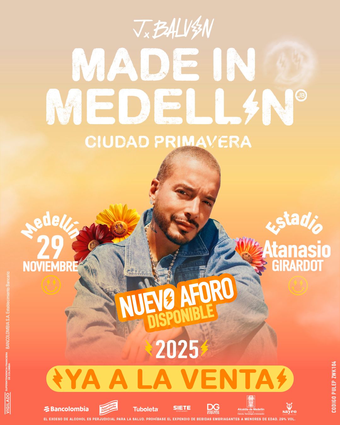 Nuevo aforo disponible para “J Balvin Made in Medellín” en el Atanasio Girardot