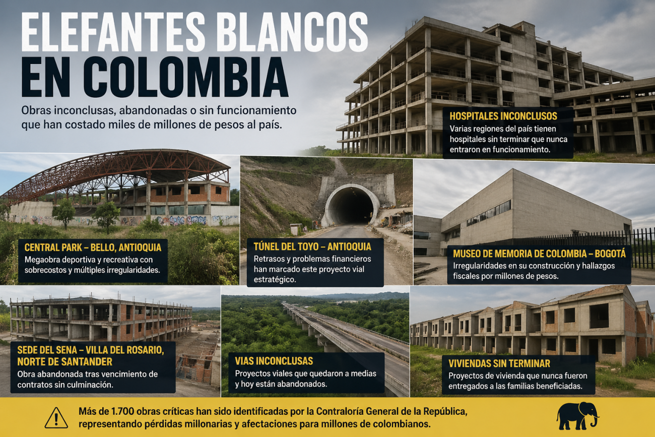 Elefantes blancos en Colombia: las obras inconclusas más costosas del país