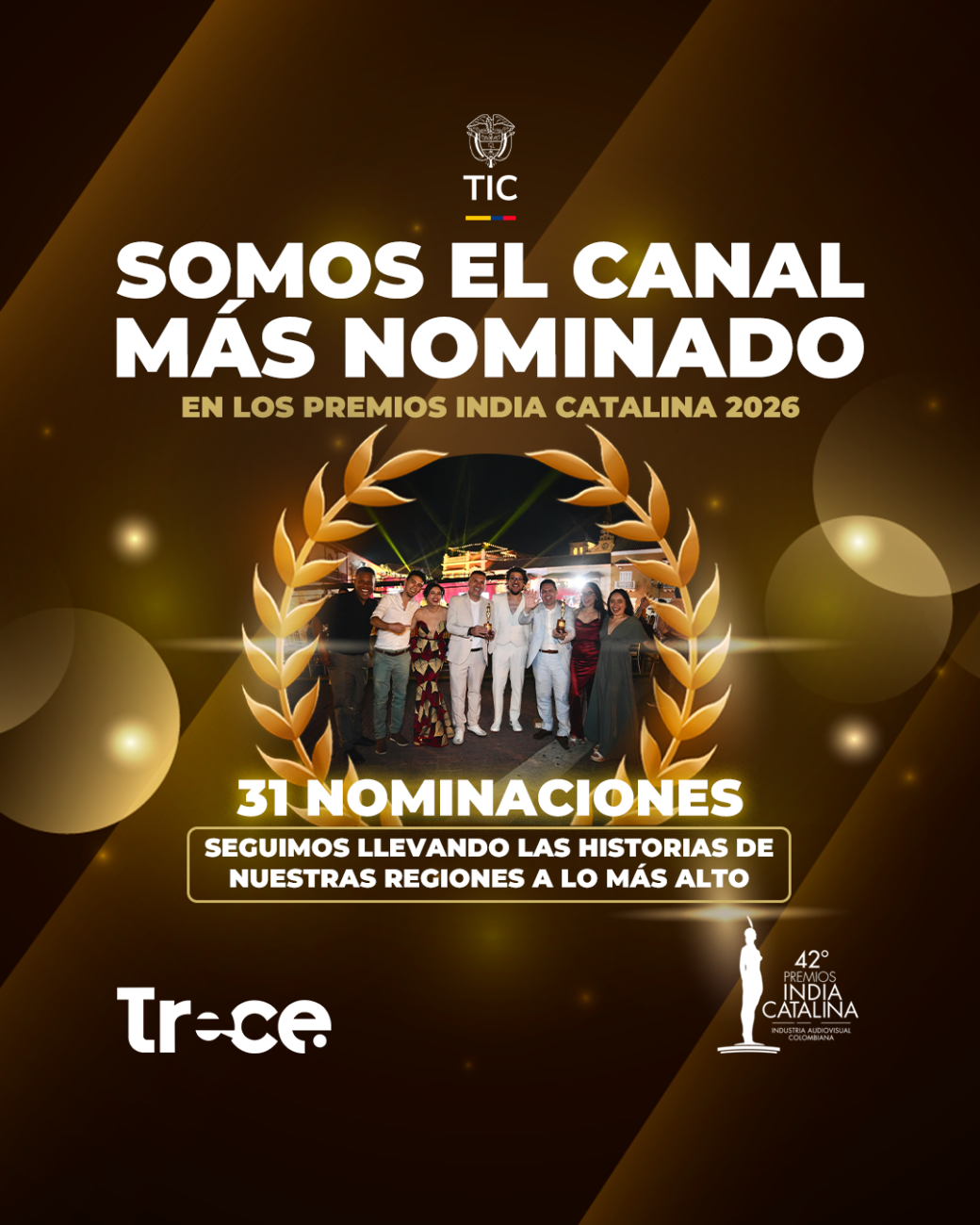 Canal Trece en los Premios India Catalina 2026: producciones nominadas