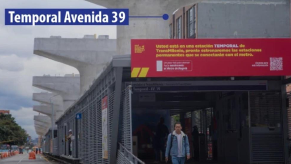 Cierre en estación Temporal Avenida 39 por obras del Metro de Bogotá en la avenida Caracas.