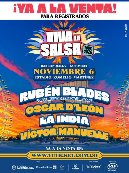 Viva La Salsa Tour 2026: Rubén Blades, La India y más en Bogotá