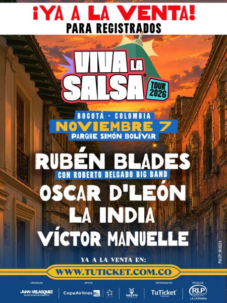 Viva La Salsa Tour 2026: Rubén Blades, La India y más en Bogotá
